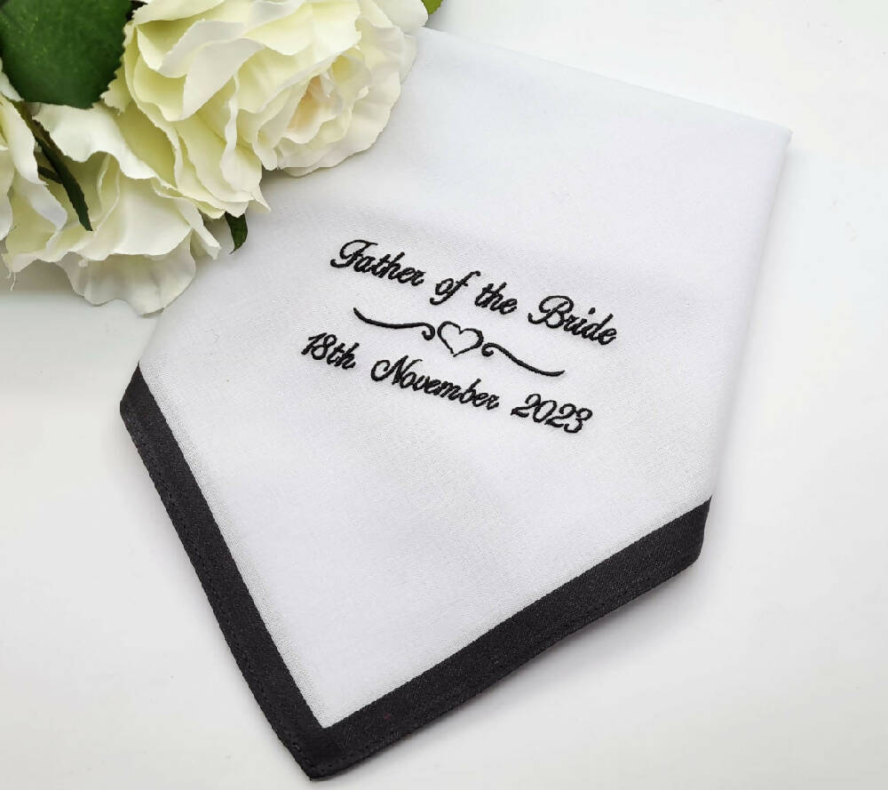 Man's Personalised Wedding or Anniversary Handkerchief