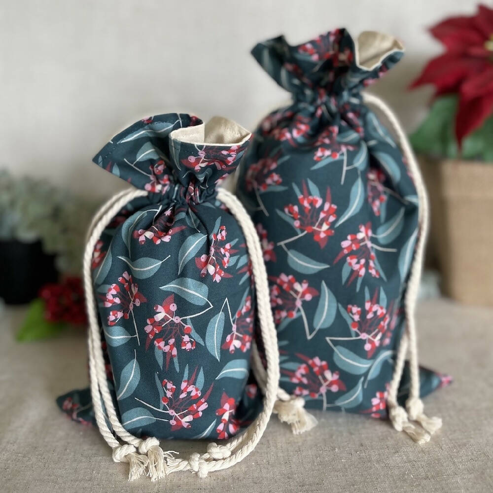 Christmas Reusable Fabric Gift Bag - Gum Nuts