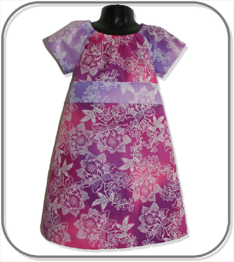 SIZE 4 Pink Paisley Floral Aline Dress - ON SALE