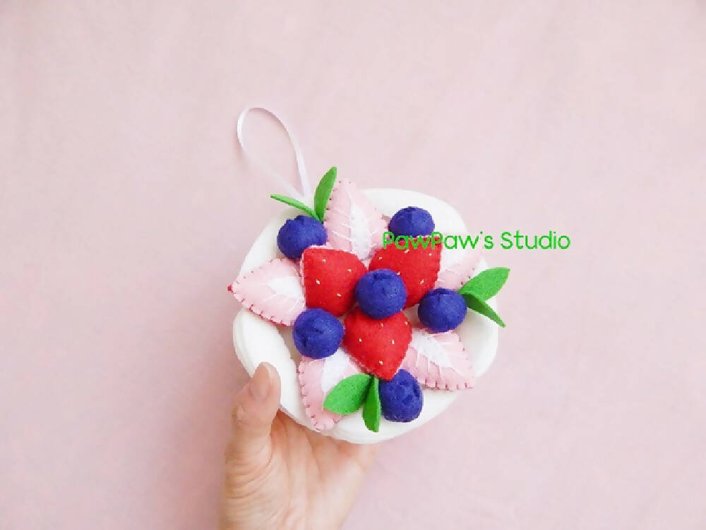 Pavlova/ Tooth Fairy Pillow/ Ornament/ Nursery Decor/ Strawberry/ Blueberry