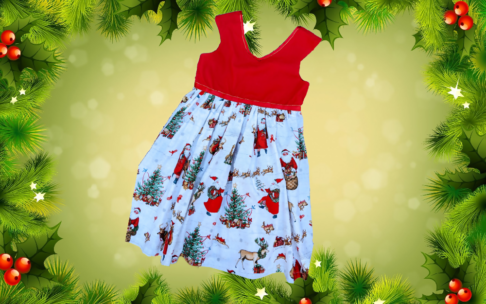 Christmas Dress, Vintage Santa