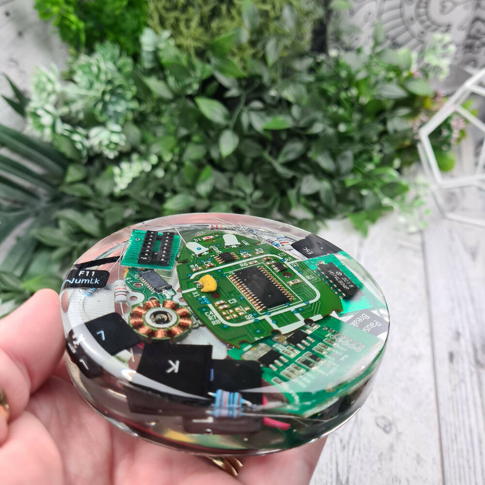 Coaster - Recycled Computer - Drink Mug Glass - Paperweight - SINGLE - Resin