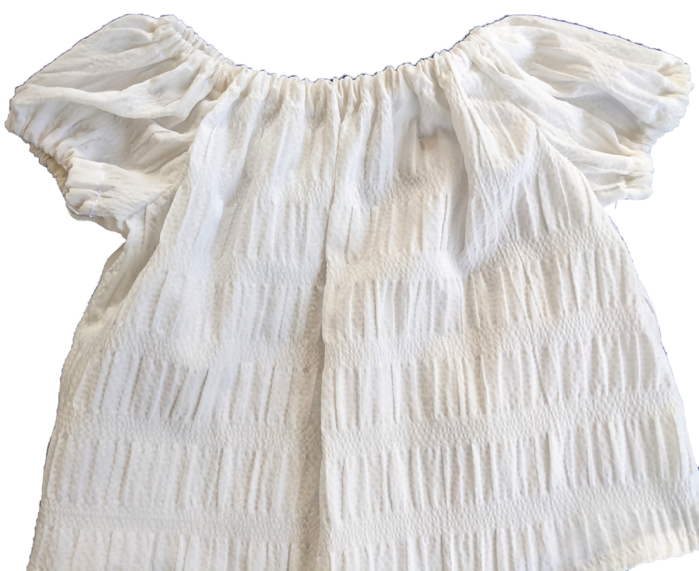 Girls white peasant sales top