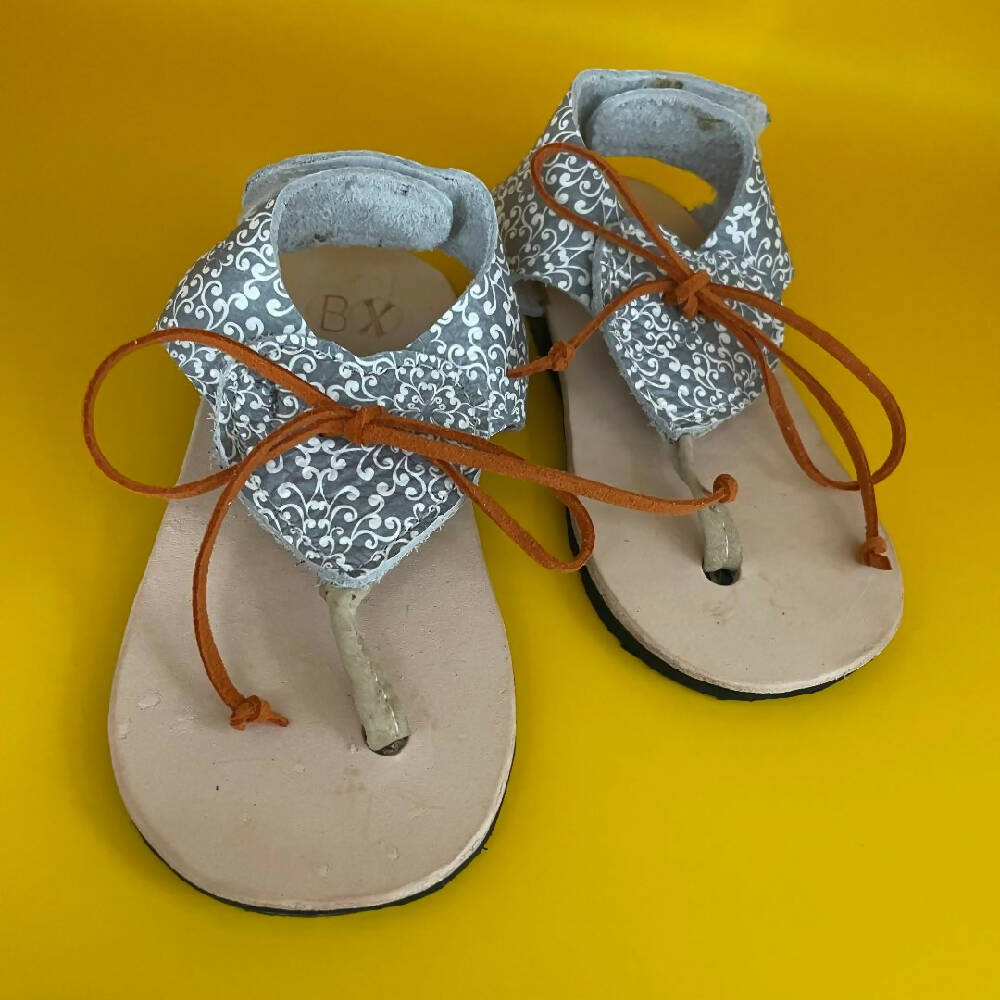 baby toddler sandals grey floral