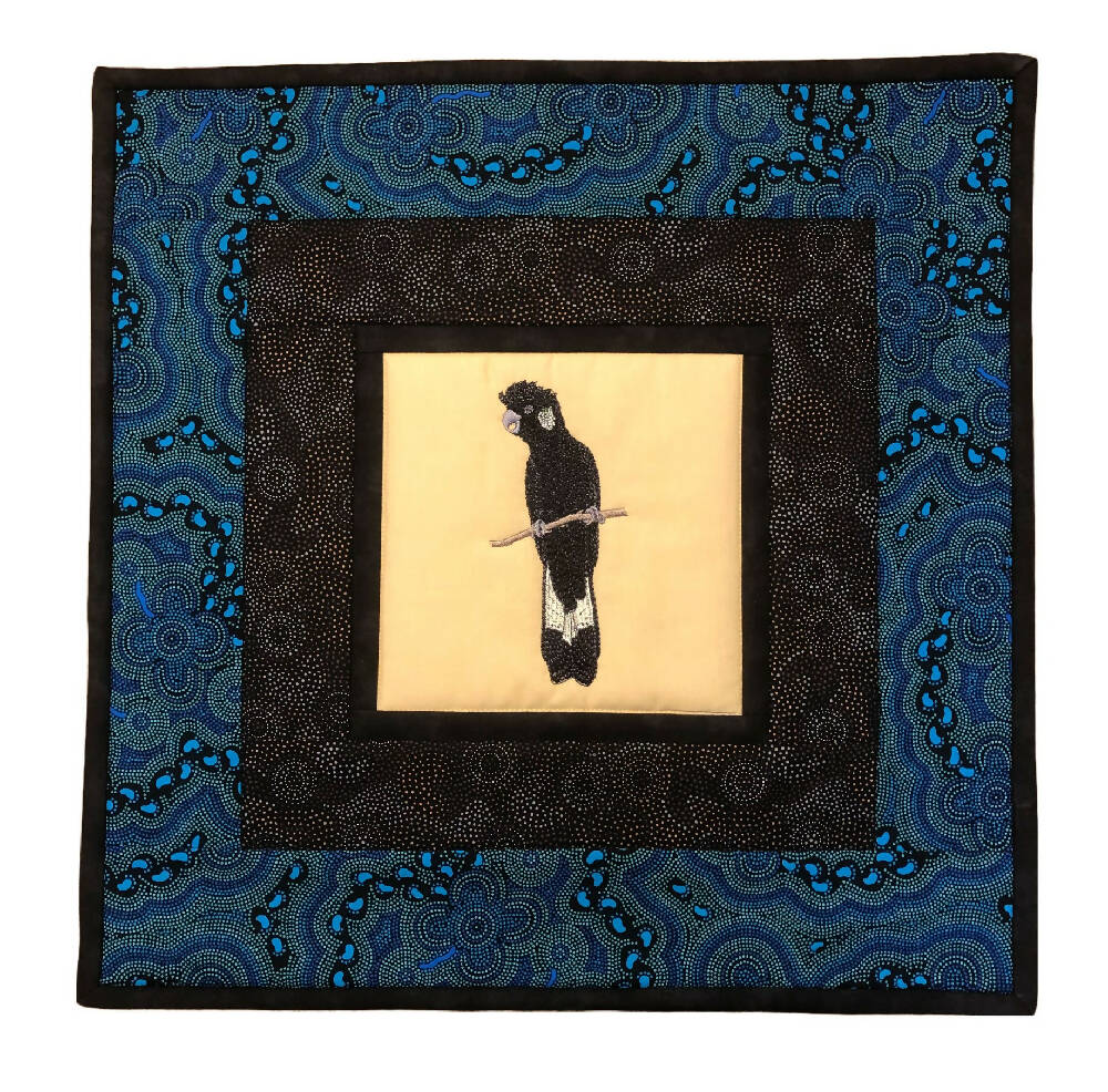 handmade Australian native quilted - CARNABY'S BLACK COCKATOO