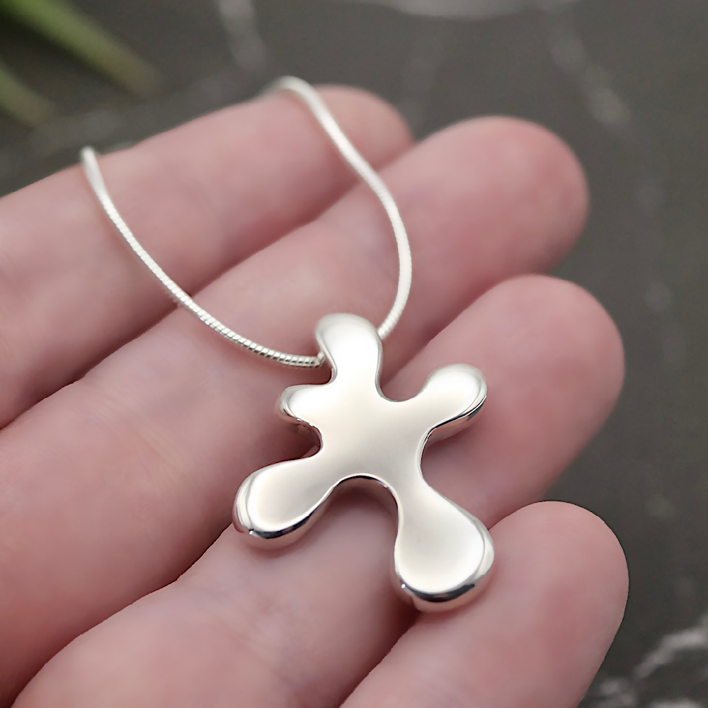 Original Splat - Handmade Sterling Silver Pendant with Snake Chain