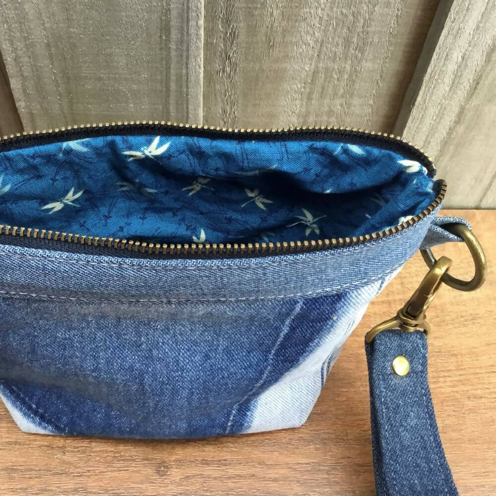 Upcycled Denim Front Pocket Pouch