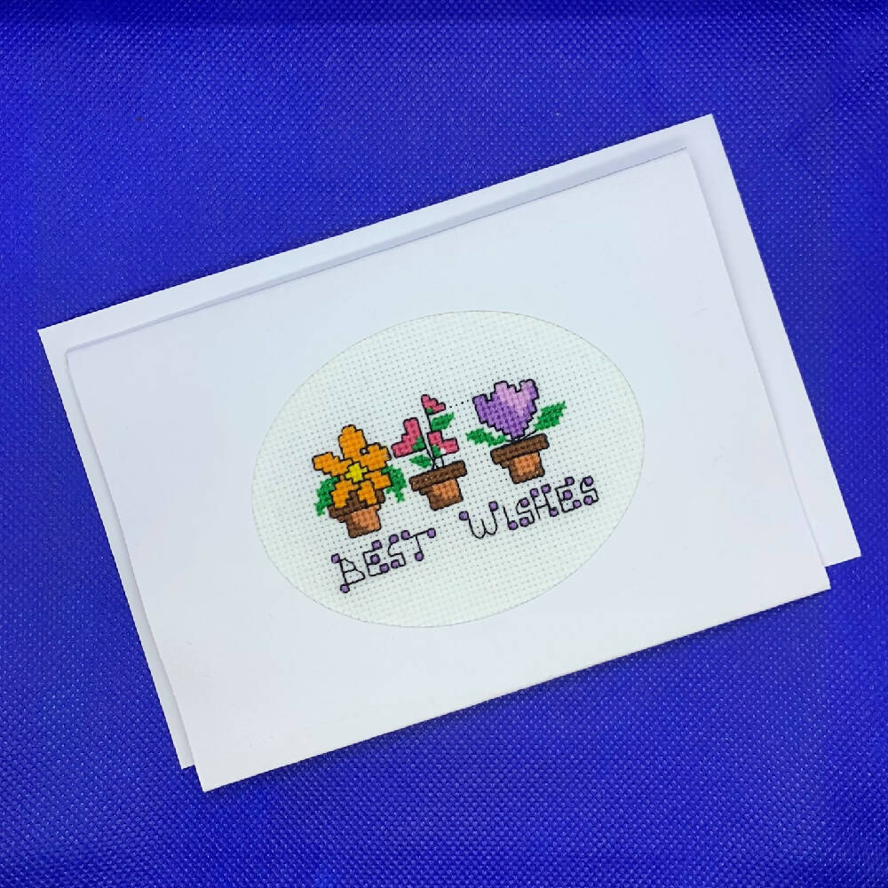 Best Wishes - cross stitch card