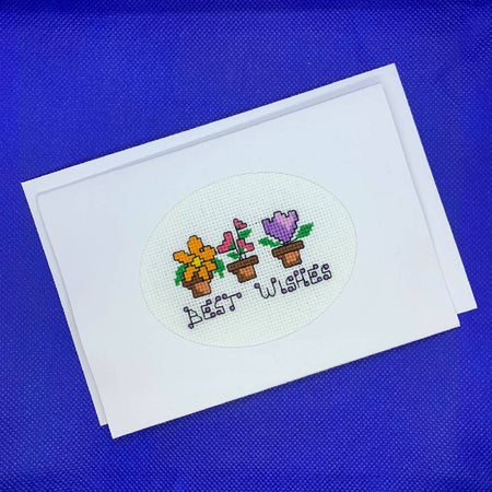 Best Wises - cross stitch card
