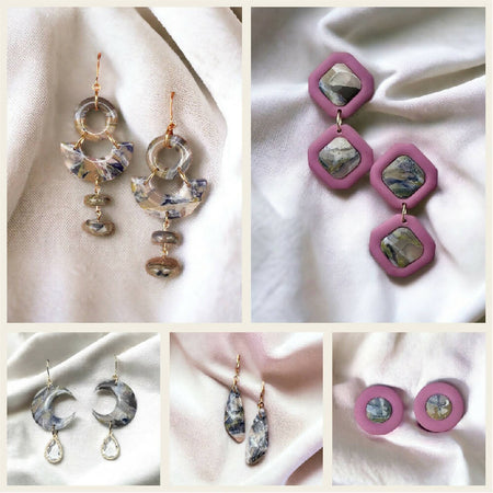 Stone Luxe Collection - Polymer Clay Earrings