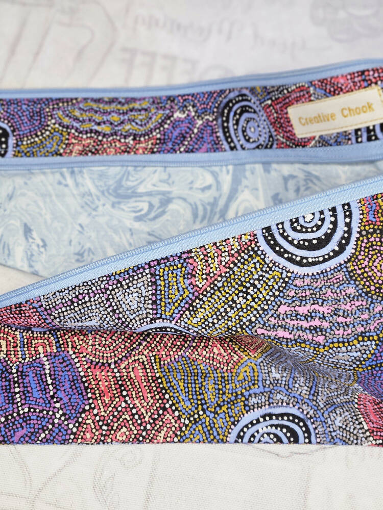 Handmade Pencil Case Double Zippered Indigenous Design
