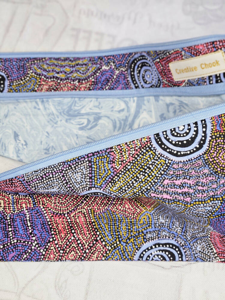 Pencil Case Double Zippered Indigenous Design