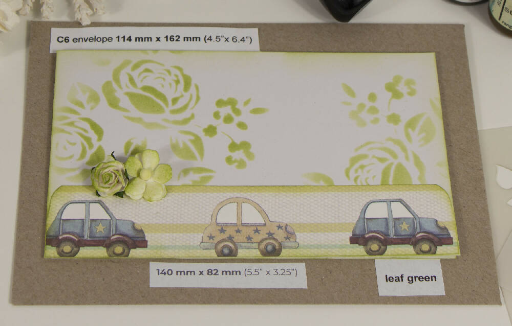 rose leafgreen cars paper strip
