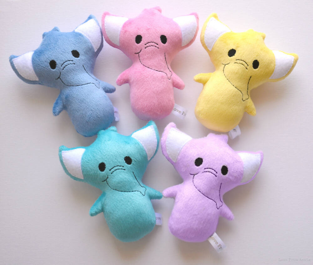 Plush Elephant Rattle Toy