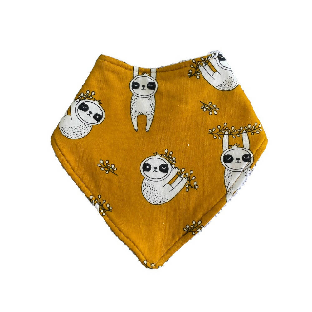 Sloth Print Organic Cotton Jersey Bib & Teether Set