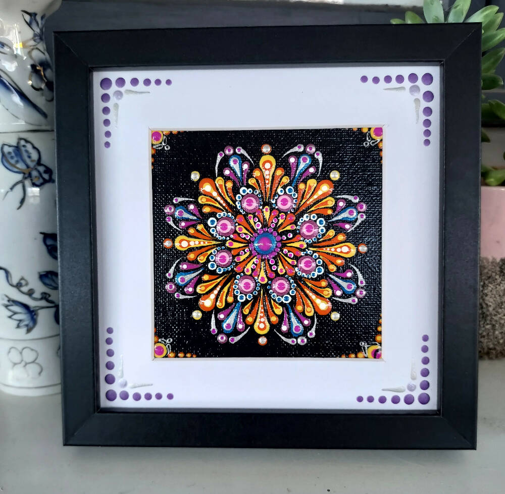 Framed Dot Art called "Starburst".