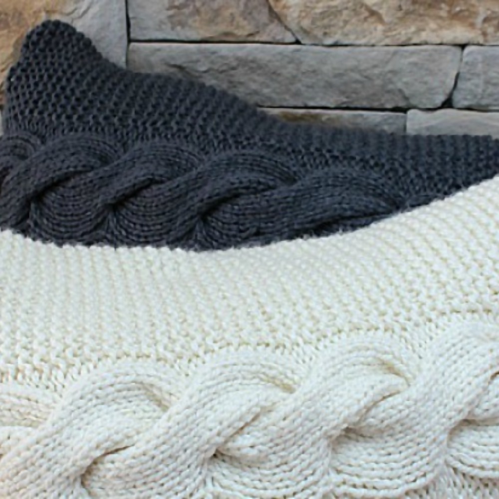 Knitted Ivory Pillow Cover. Fits standard Pillow. Cable Pillow.