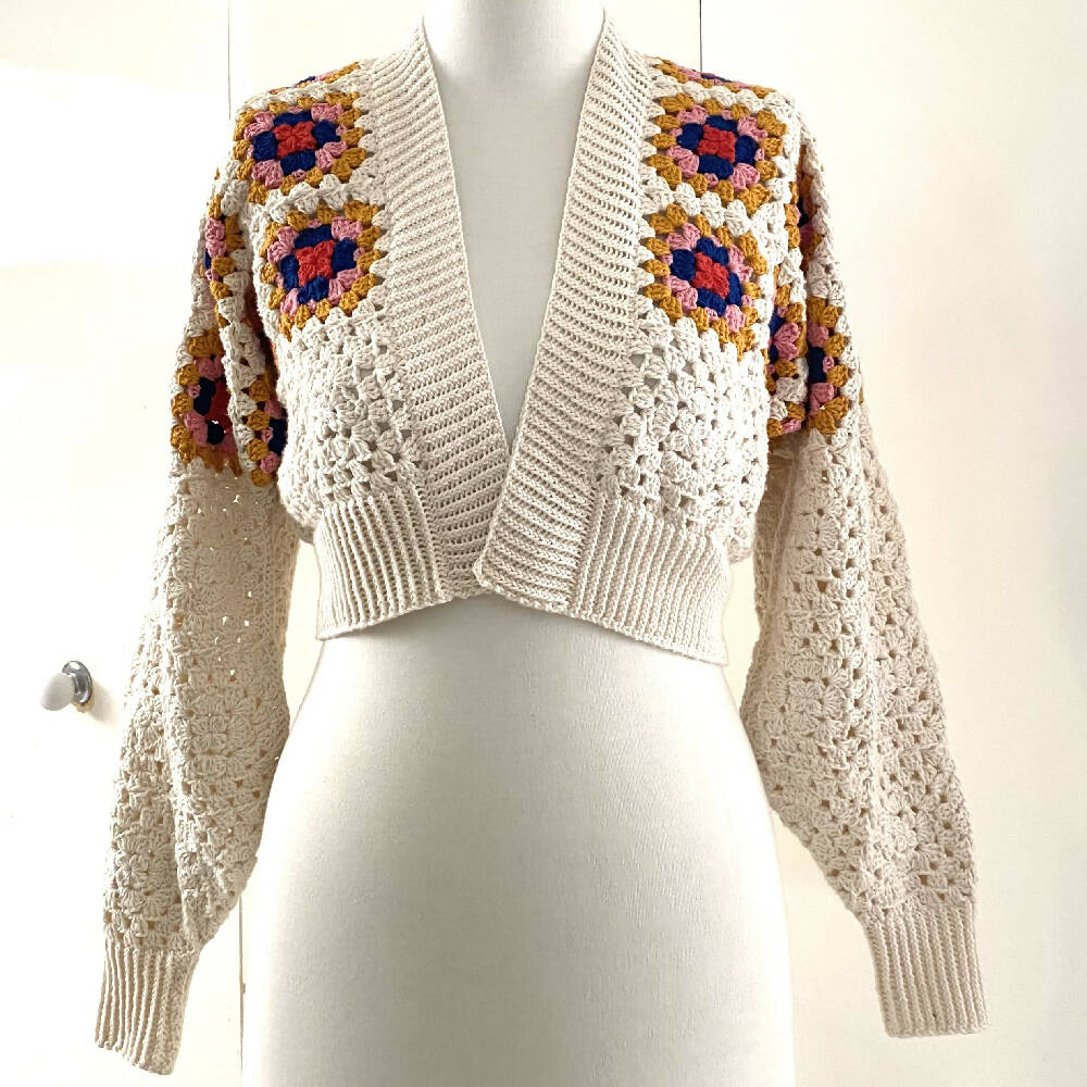 Granny aint square crochet jacket
