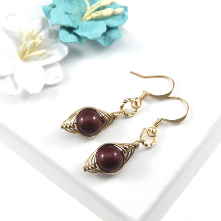 Peas In A Pod Gold Earrings Choose Your Colour Pearl