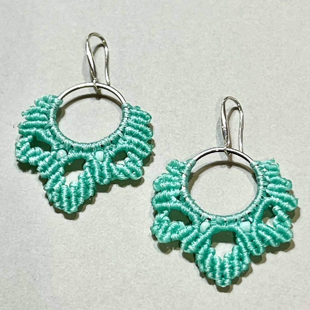Micro Macrame Earrings - Turquoise (+red colour available)