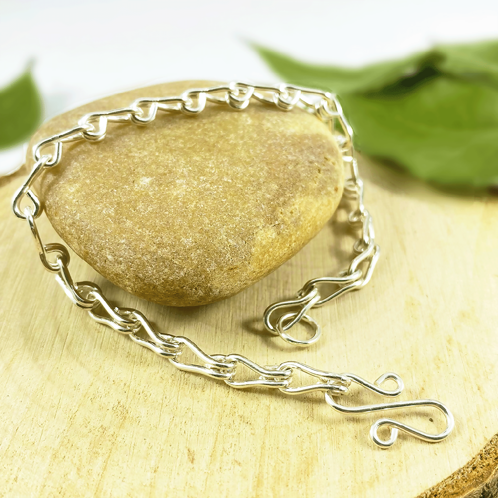 Sterling silver bracelet teardrop link chain_1_1024