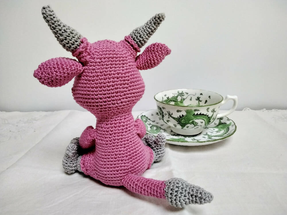 Toy - crochet cotton One-eyed Pink Troll
