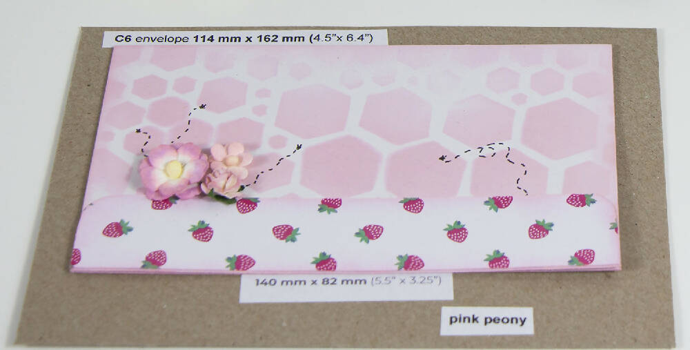 honeycomb pinkpeony strawberry paper strip