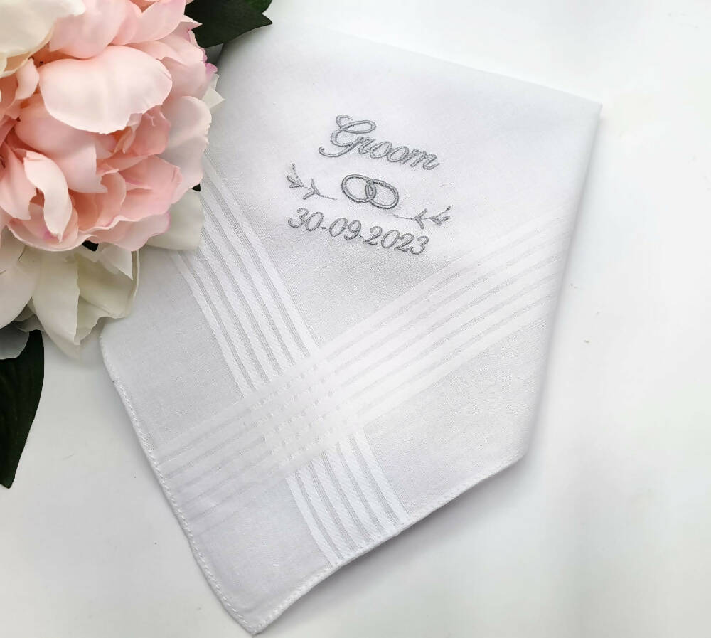 Groom Wedding Personalised Handkerchief Gift