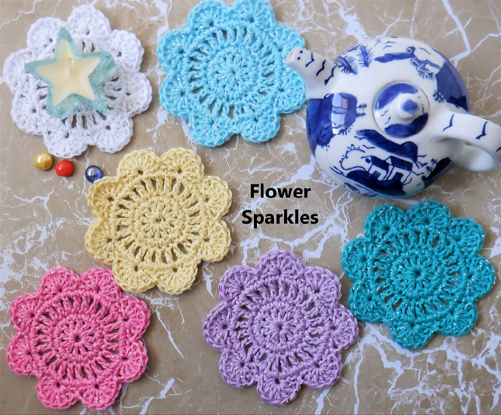 Sparkly Crochet Coaster Sets