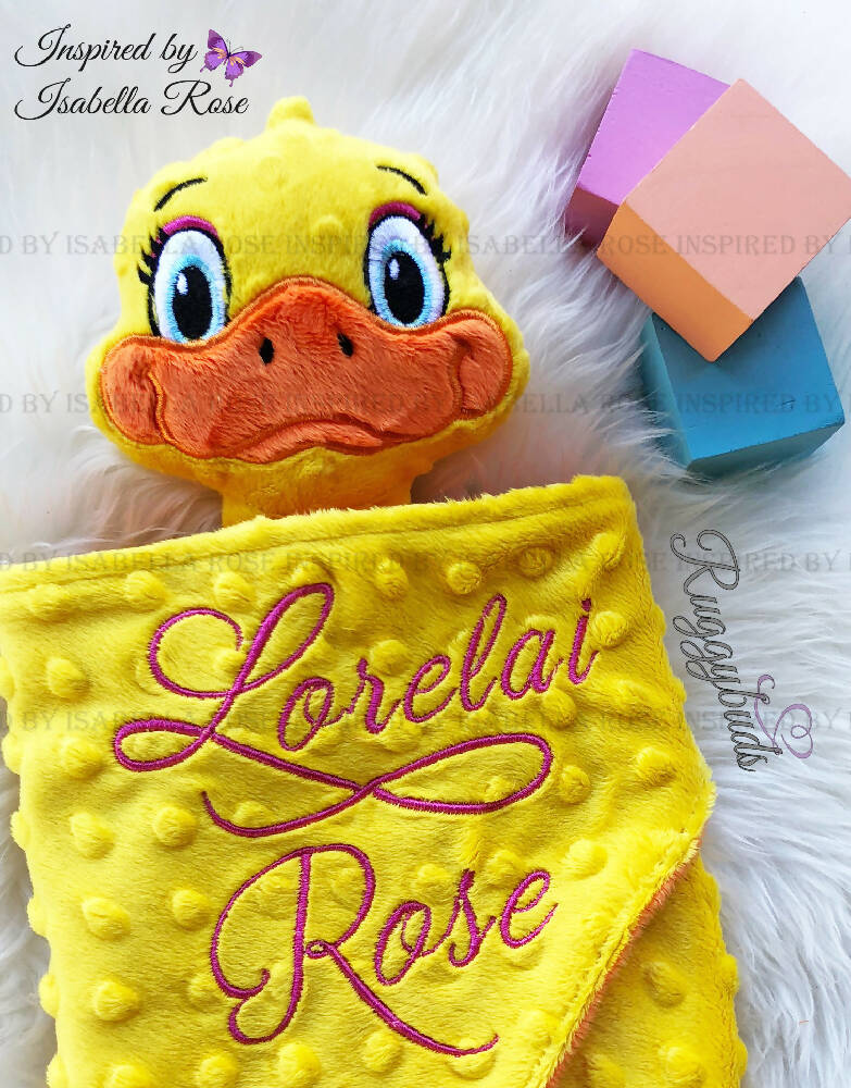 inspiredbyisabellarose-babycomforter-birthdetails-personliasedbabygift-ducklovey-handmadegift-babyshower-welcomebabygift-newbaby-Australia