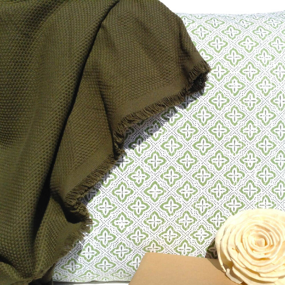 Green contemporary cushion cover-Coastal throw pillow.