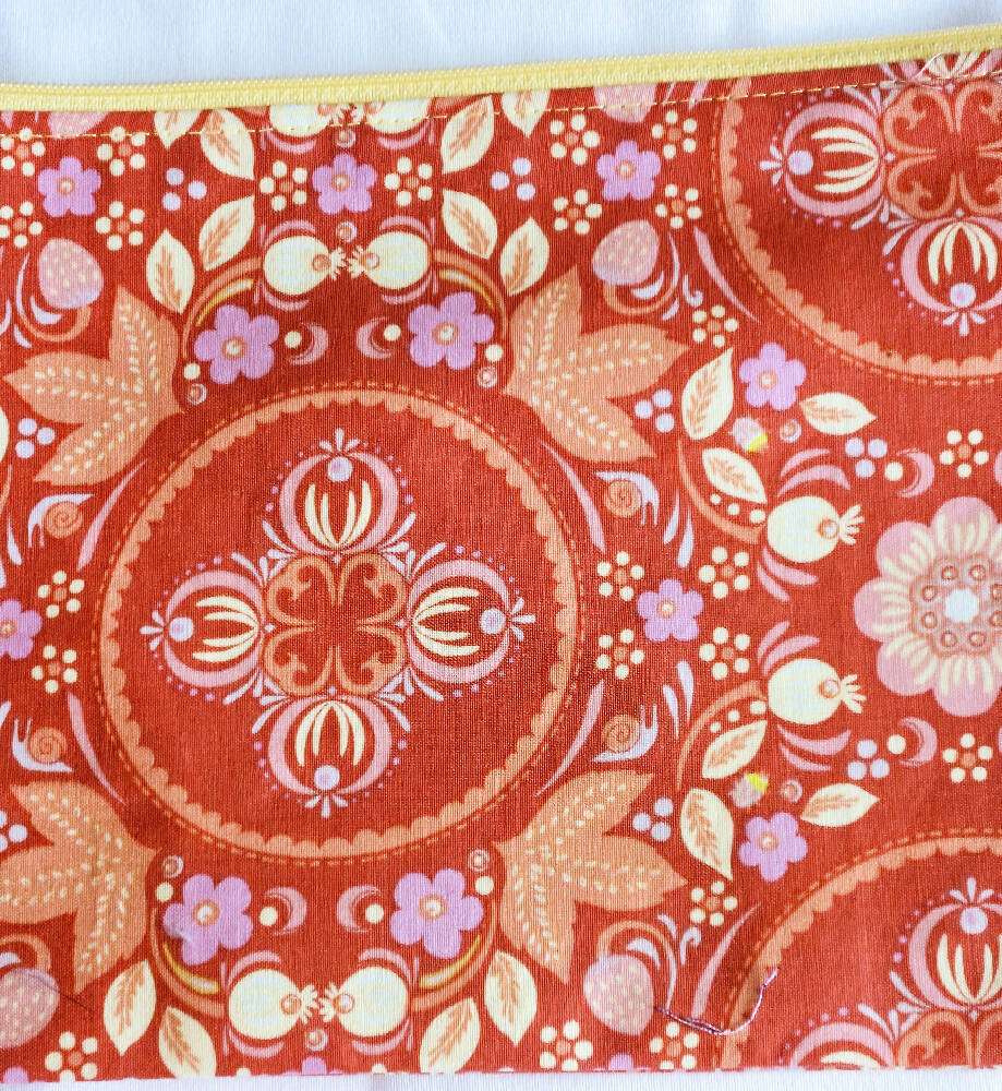 Handmade Paisley Coloured Double Zippered Pencil Case