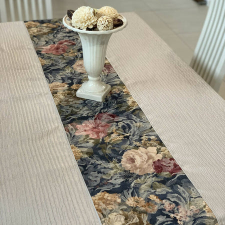 Table Runner Cloth-Floral Coffee- 138cm x 145cm