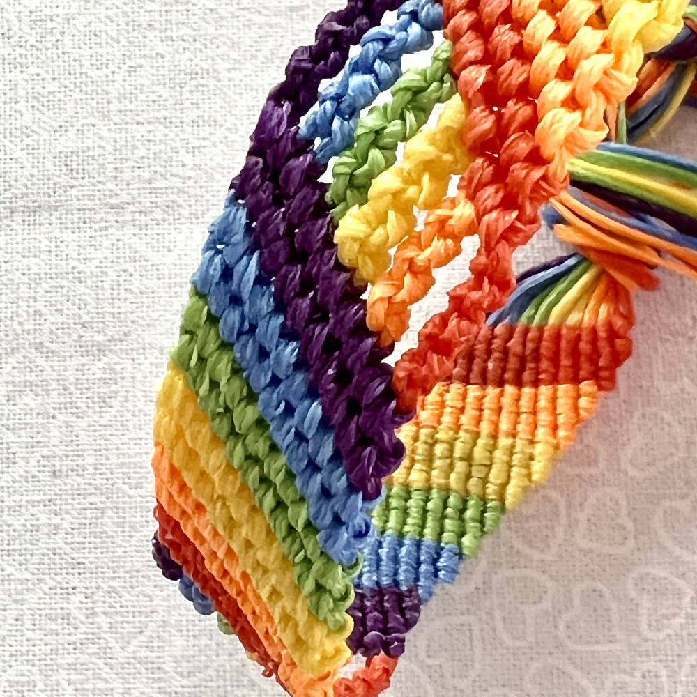 Rainbow Macrame Bracelet //// Stripes
