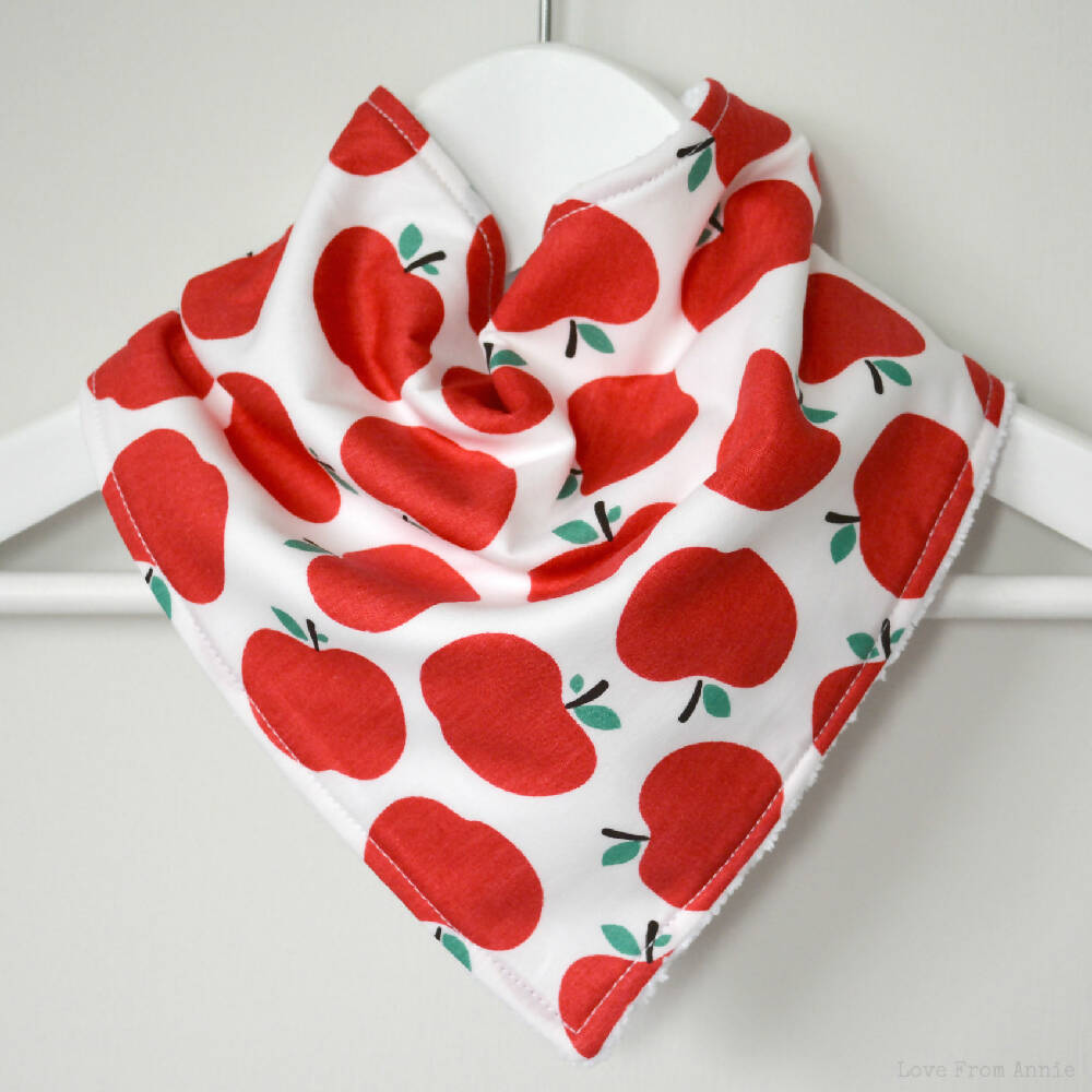 BUY 3 GET 4th FREE Bandana Dribble Bib Red Apples