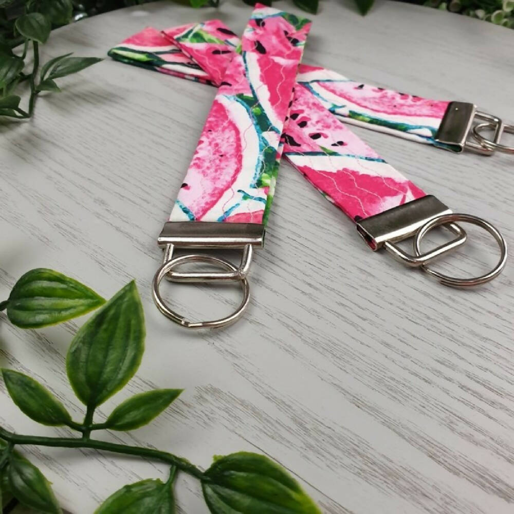 Keyfob Fabric Bag Tag Ring Wrist watermelon (3)