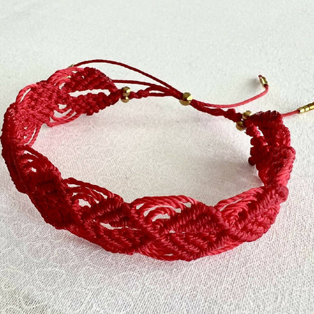 Red Macrame Bracelet