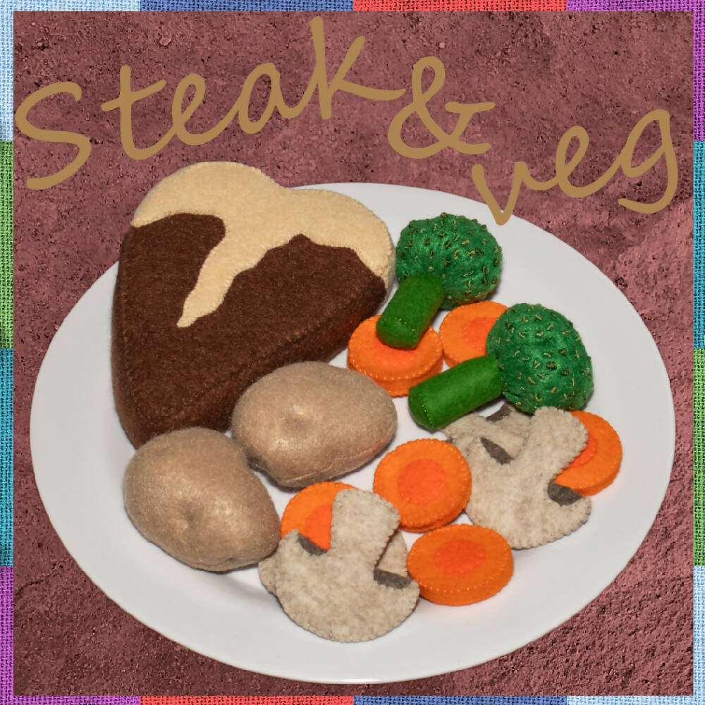 FELT FOOD STEAK and VEGETABLES