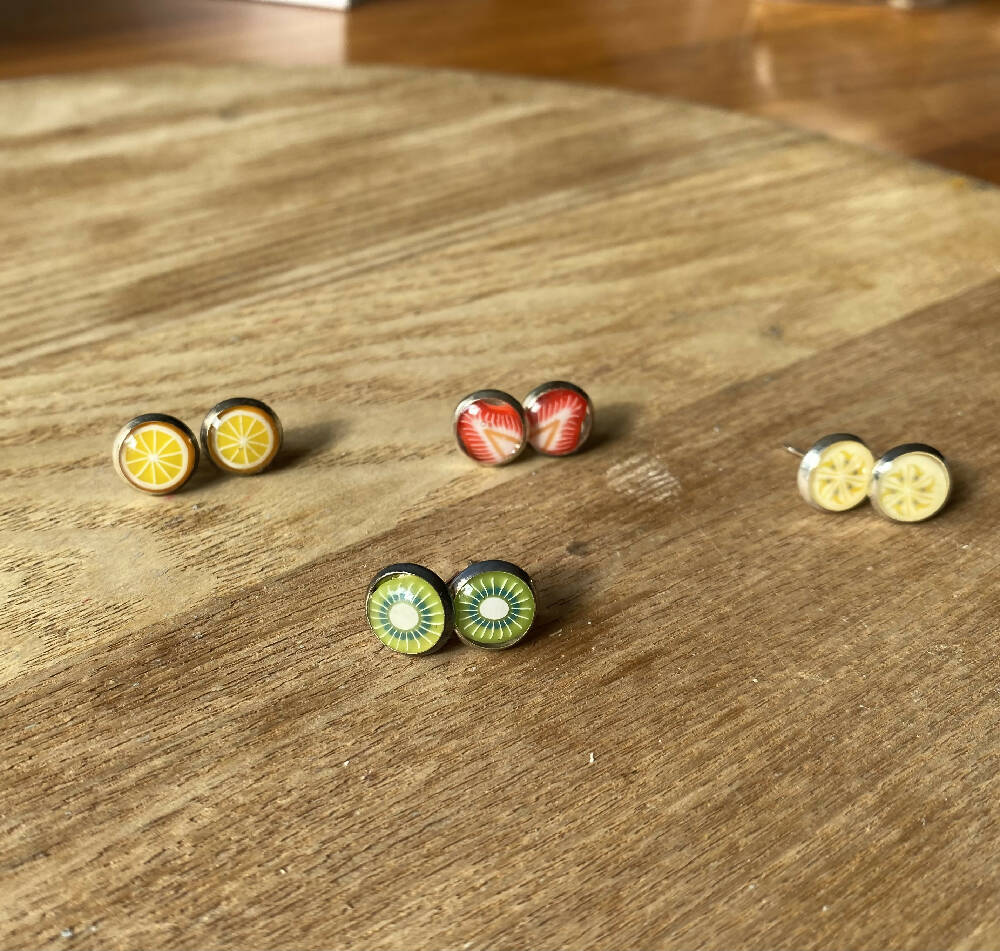 Fruit Resin stud earrings