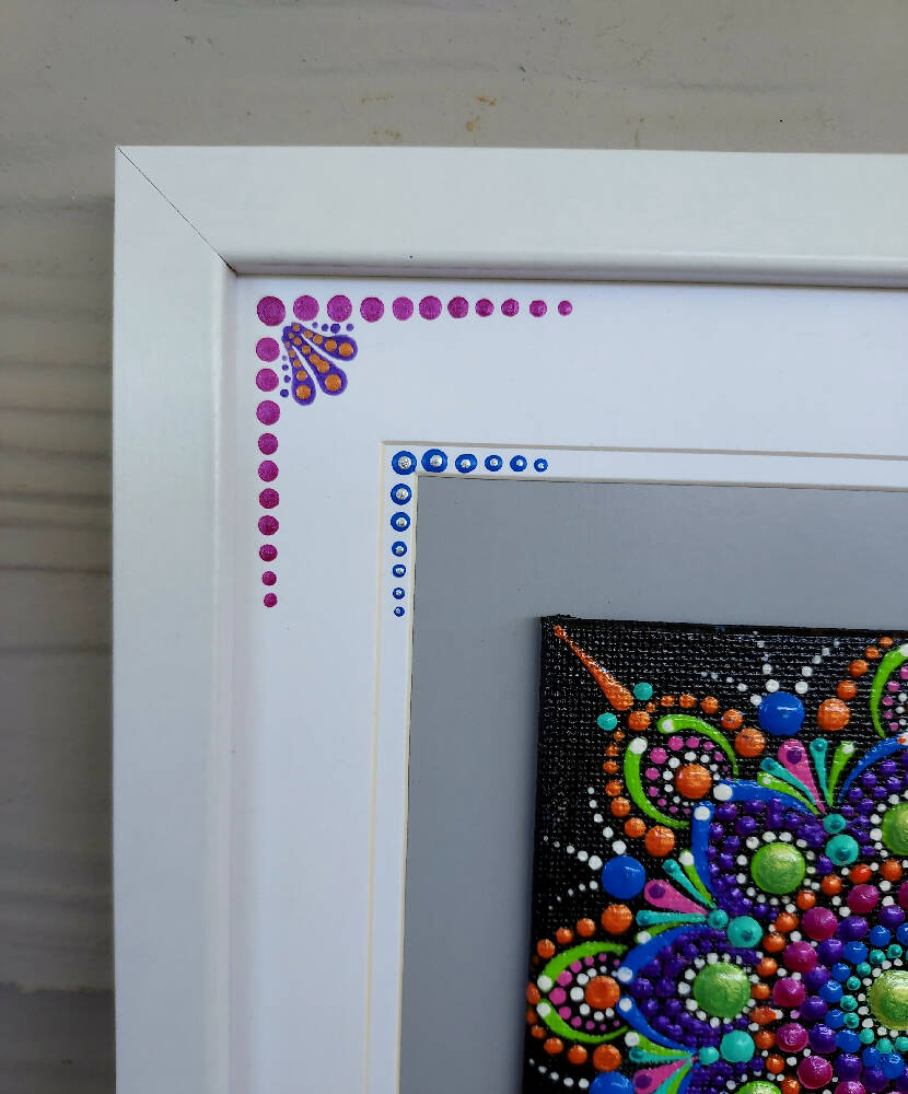Framed Dot Art called "Florabunda "