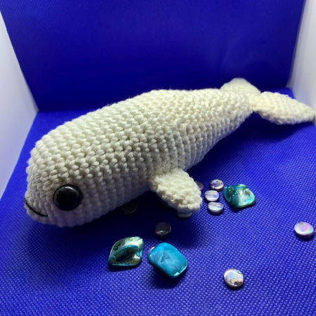 Bianca the beluga whale crochet toy