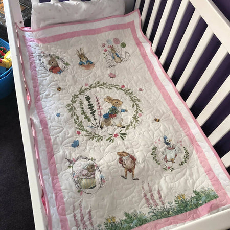 Rabbit baby cot quilt