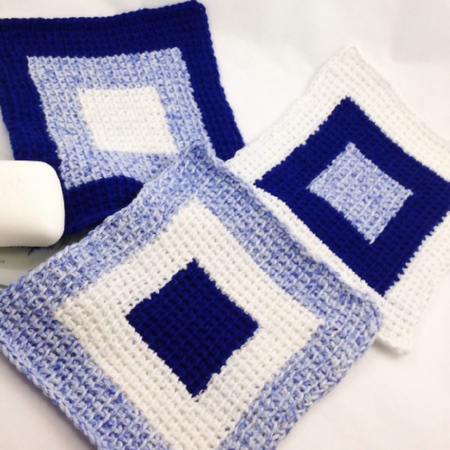 Set of 3 Handmade cotton washcloth perfect for a gift