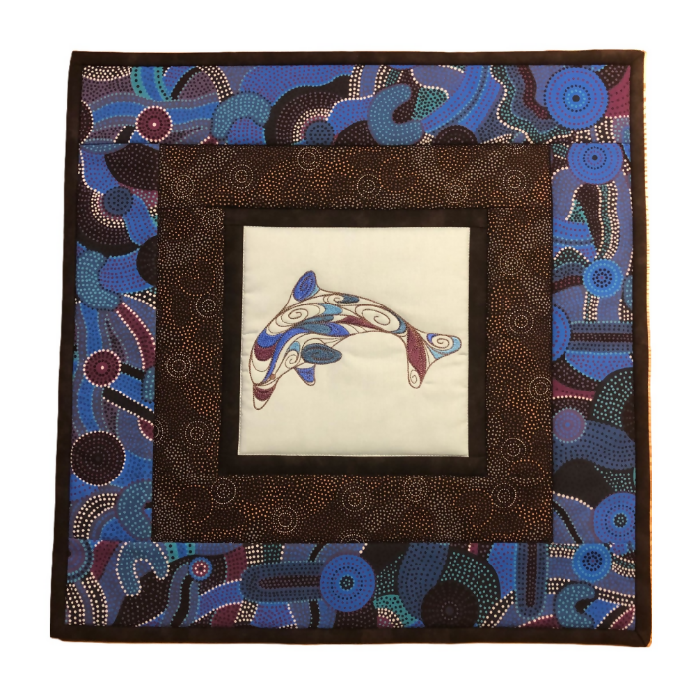 handmade Australian native quilted - dolphin