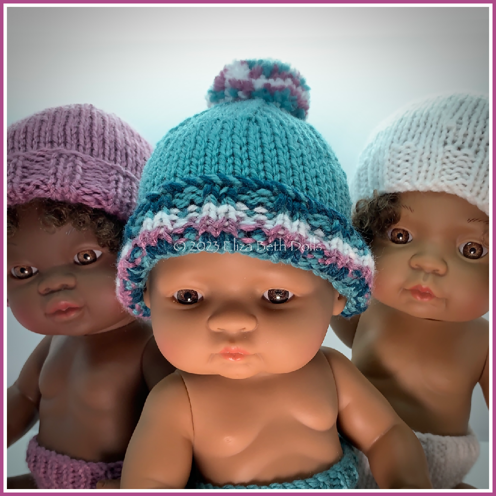32cm Beanie hat PDF digital pattern, ElizaBethDolls, Eliza Beth Dolls, Australia, 8