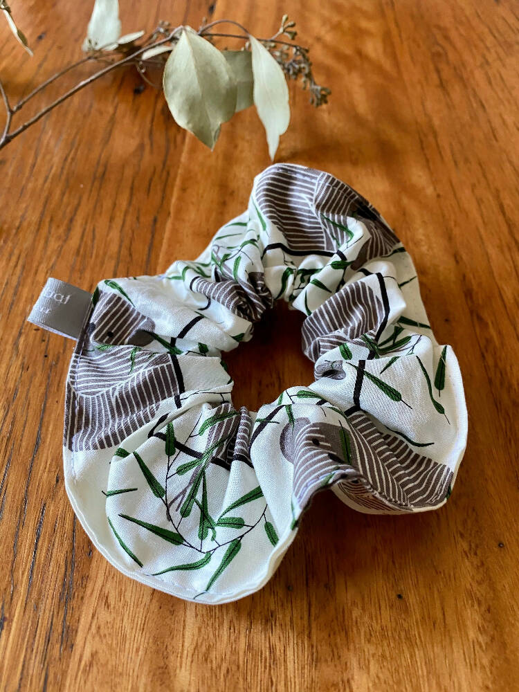 scrunchie - koalas / Australian animals / green grey white / organic cotton