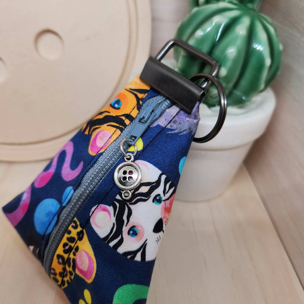 Zippity Keyring Pouch - Animalia - Triangle Keyfob Zip Pouch