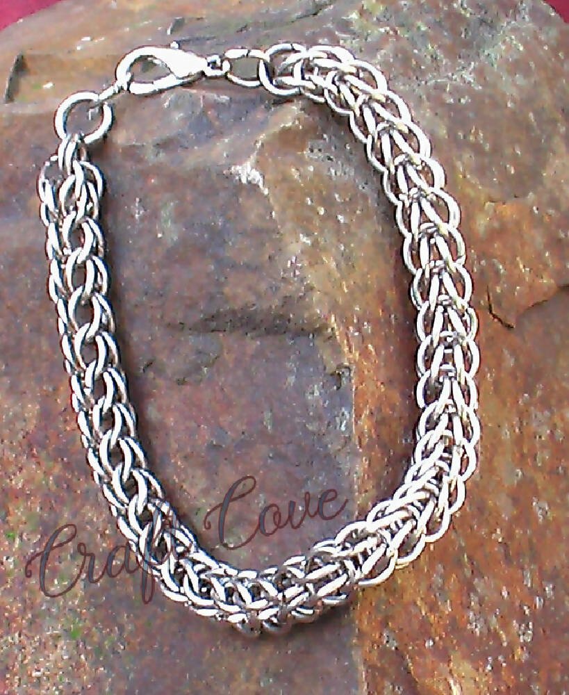 Bracelet Silver Chainmail in Persian weave