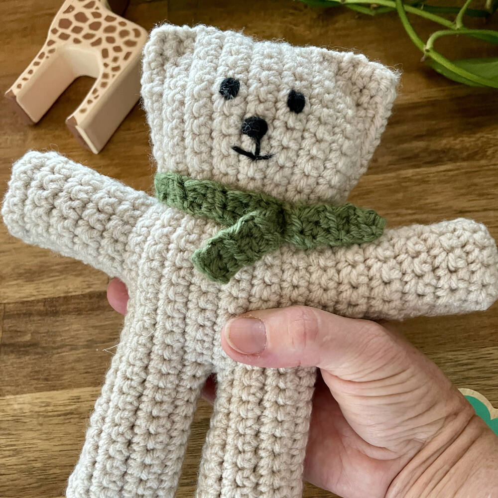 Beary Bear - Handmade Teddy with Mustard scarf