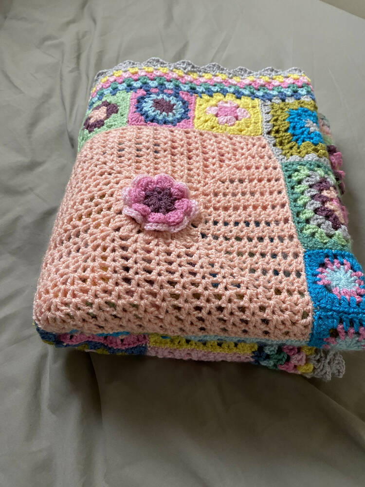 Vintage Style Hand made Crochet Blanket or Throw